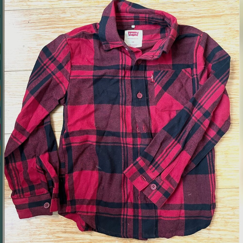 LIKE NEW Levi's Red Tab Flannel Button Up, Size 4T/5T